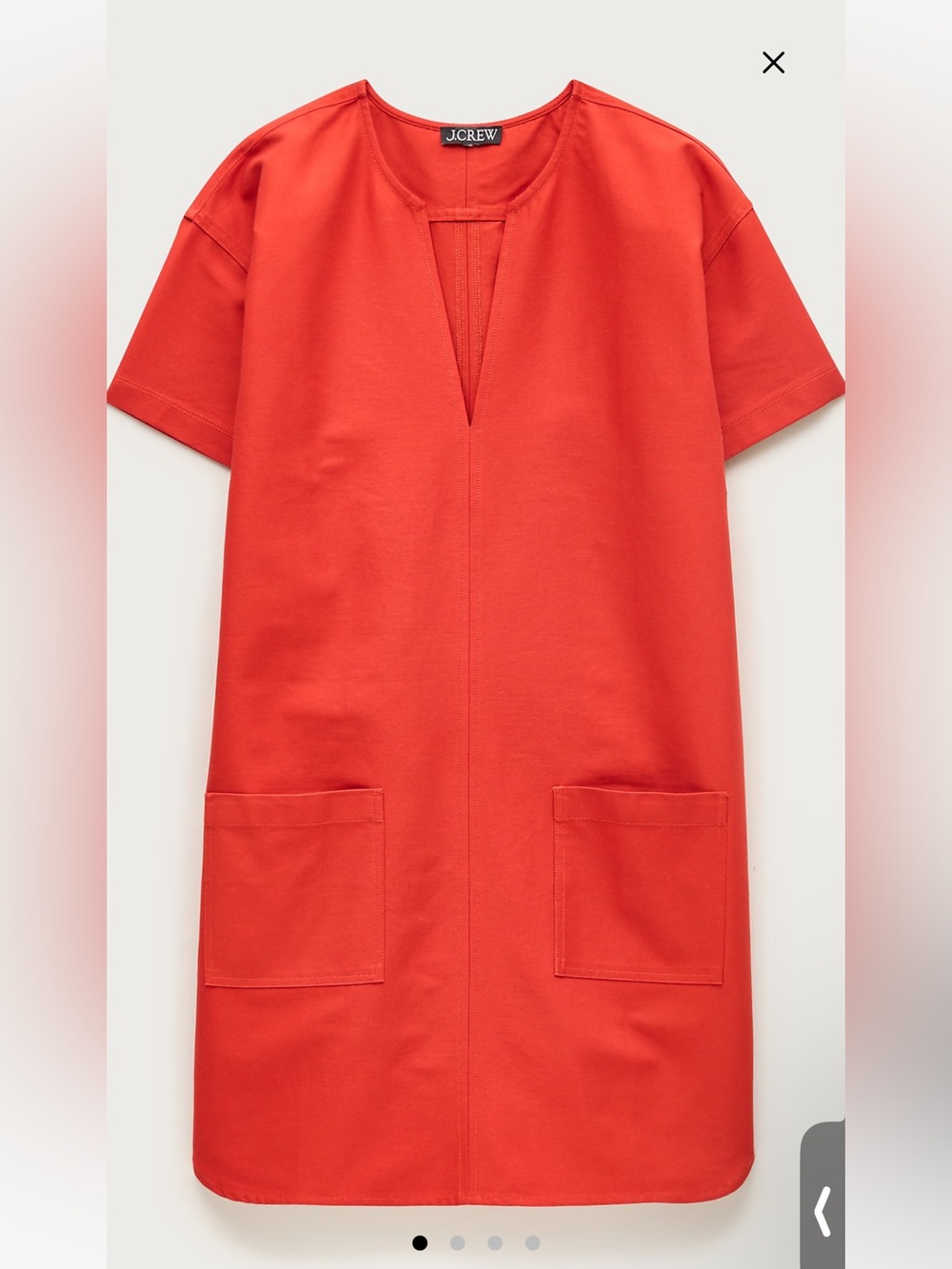J. Crew patch-pocket pullover dress in structured cotton poplin
